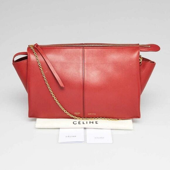 Celine Dark Claycourt Smooth Leather Trifold Clutch Bag - Picture 2 of 12